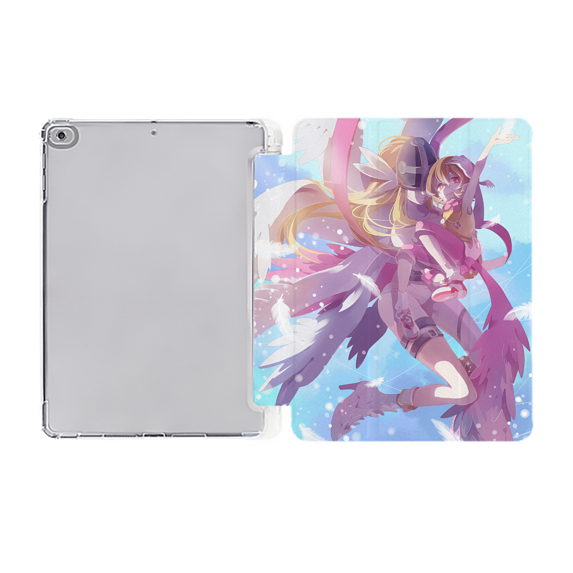 （画像用） Digimon デジタルモンスター/デジモン IPad ケース ペン収納付き 三つ折りスタンド PUレザー×シリコン 対応機種9.5/10.5/10.9インチ